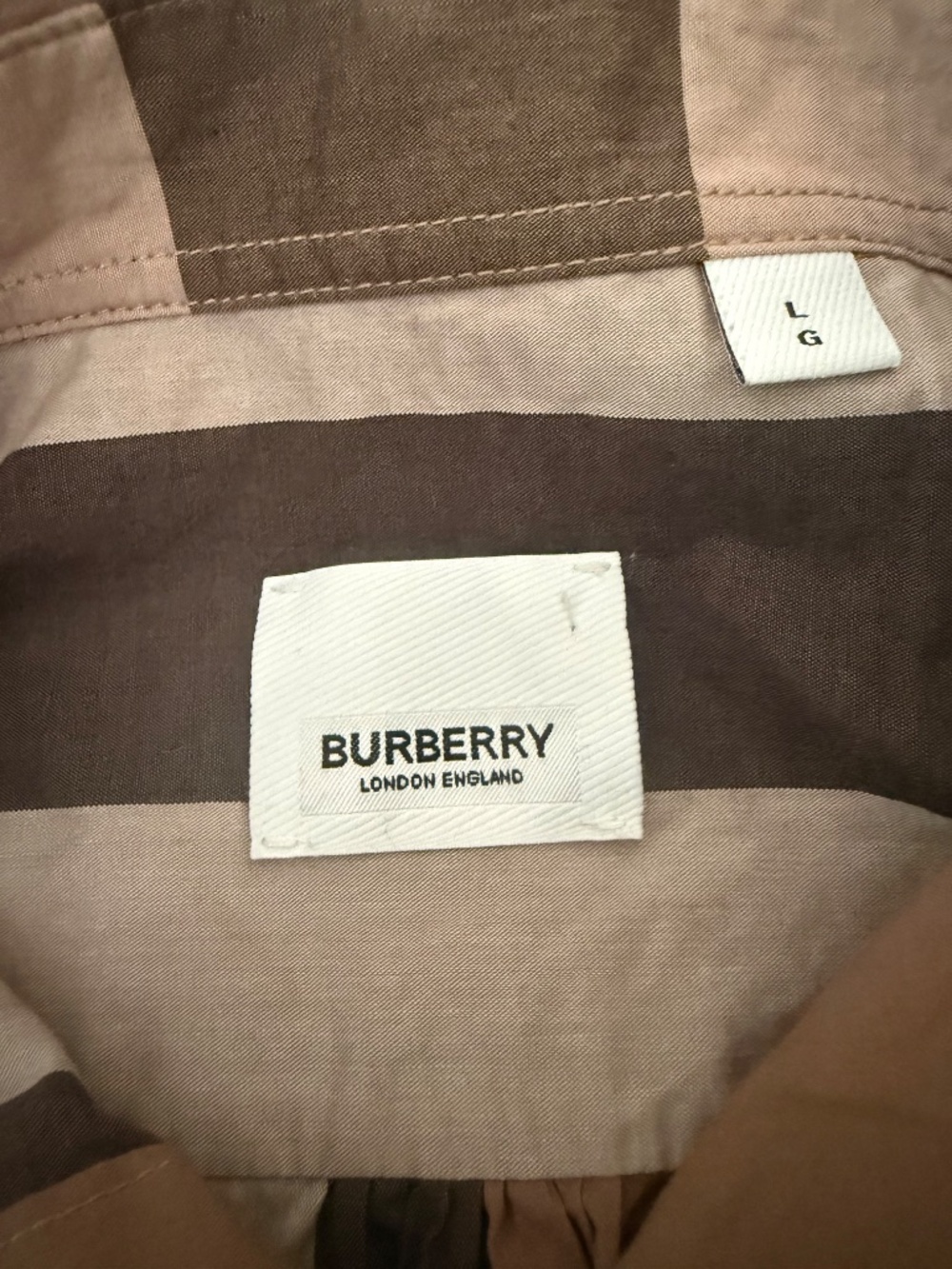 Burberry Kelsey Exploded Check Belted Cotton Shirt Dress- Size L - Picture 3 of 8